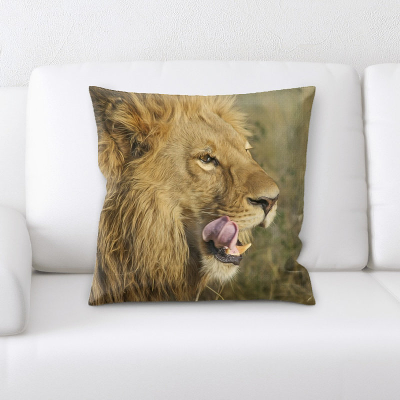 Housse et insert de coussin carré lion