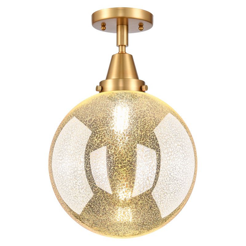 Beacon Glass LED Flush Mount, Satin Gold