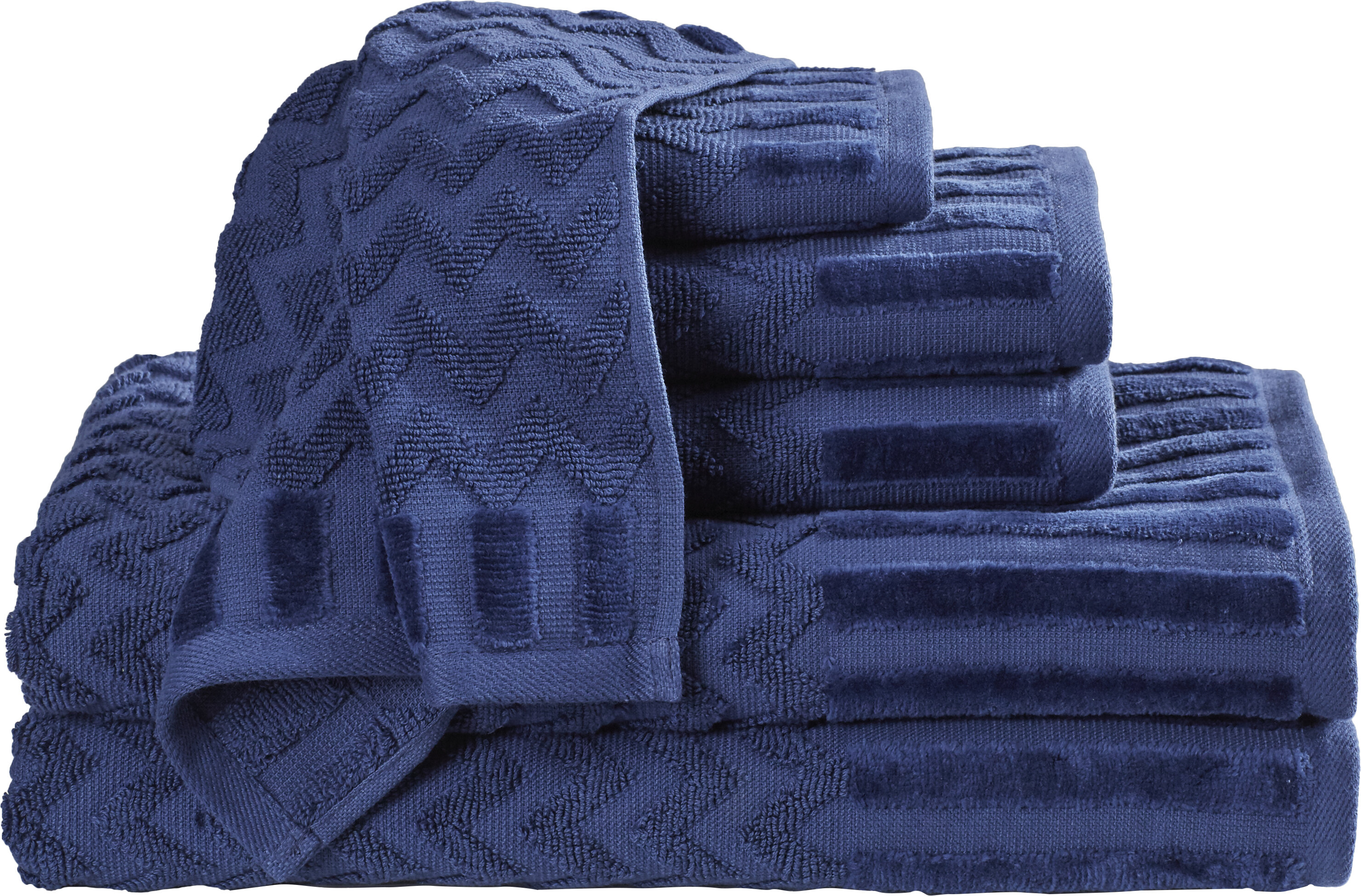 American Fluffy Towel 6-Piece Towel Set Turkish Cotton, Contains 2 Bath Towels, 2 Hand Towels, 2 Wash Cloths -Highly Absorbent Towels for Bathroom