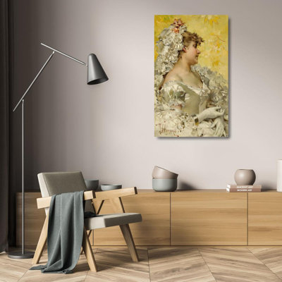 "Lady in White" by  Frederik Hendrik Kaemmerer - Gallery Wrap Canvas Wall Art