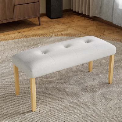 Banc rembourré moderne avec rembourrage en mousse haute densité pour chambre à coucher, salon, entrée