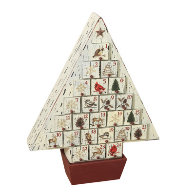 17.5 in. Vintage Wood Holiday Countdown Calendar