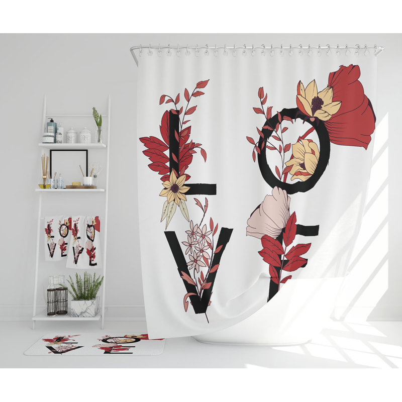 Navindra Polyester Shower Curtain Set