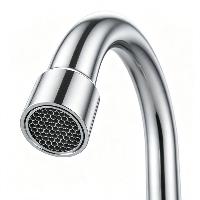 Robinet de salle de bain moderne à large entraxe avec bec pivotant à arc élevé, bonde escamotable et conduites d'alimentation