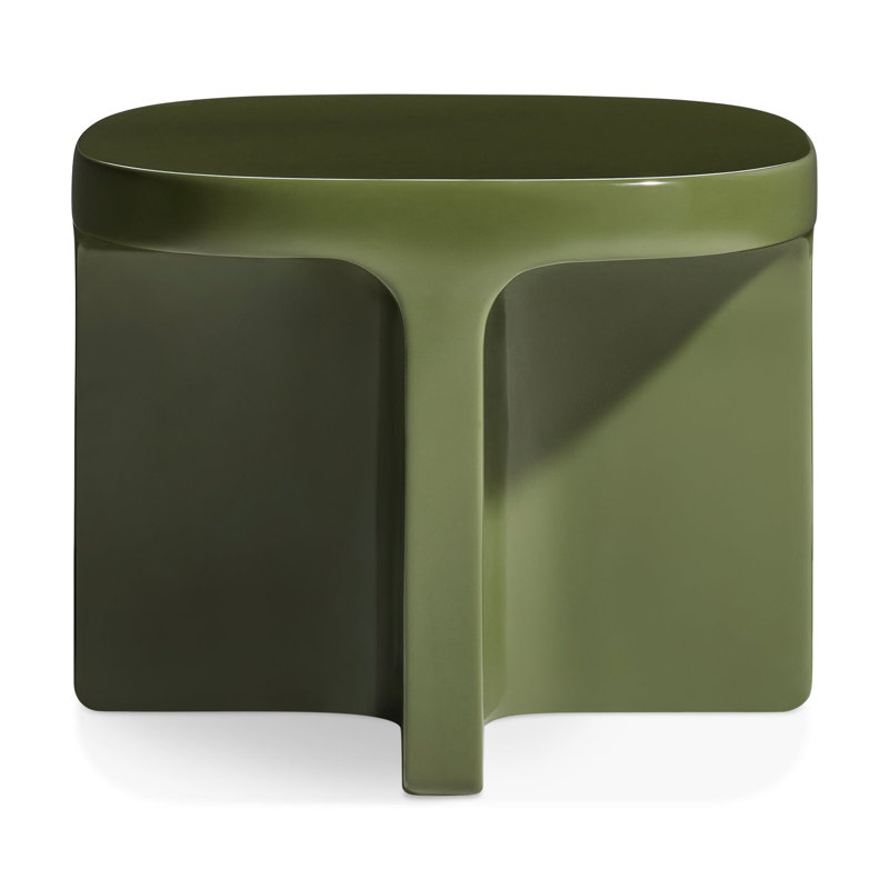 Small Talk Outdoor Side Table, 12" H x 20" W x 16" D, Olive