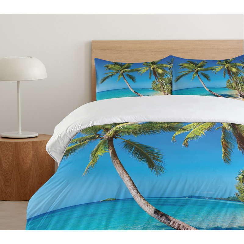 Coastal Polyester Duvet Cover, Twin + 1 Sham, Blue/Green/Purple