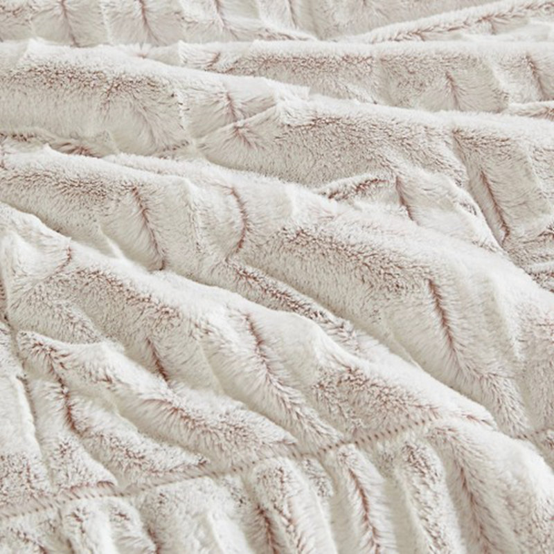 Mini ensemble d'édredon en fourrure, Édredon très grand + 1 taie décorative standard