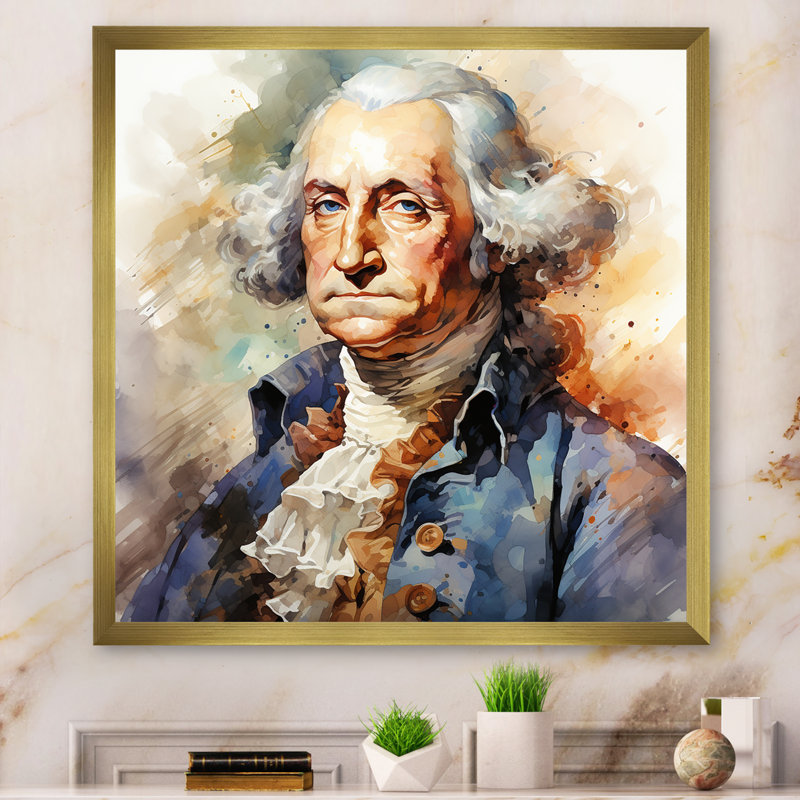 Portrait du président George Washington - président / décoration murale politique, H 36 po x l 36 po x P 1,5 po