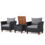 3 Pieces Patio Furniture Set Garden PE Rattan Chairs Conversation Set W/ Storage Table