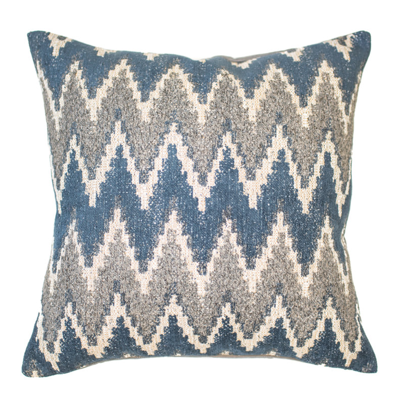 Feather Reversible Throw Pillow, 22" x 22", Indigo