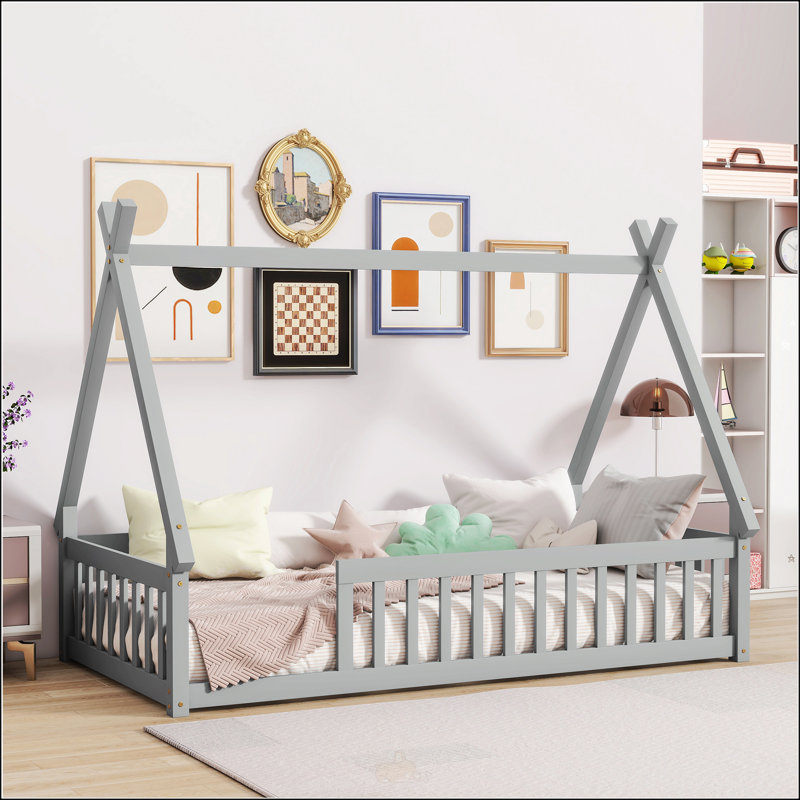 Lit simple en forme de tente, Gris