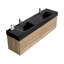 Meuble-lavabo 72 po avec lavabo en quartz noir mat Grace-1286696130