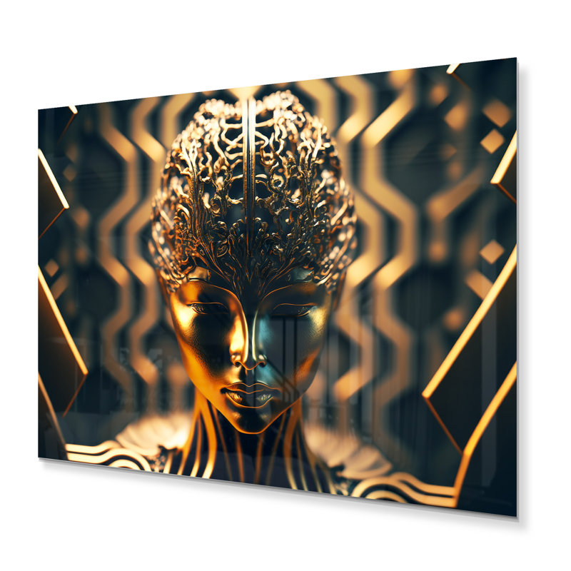 Décoration murale déesse dorée futuriste Haileyjo, H 12 po x l 20 po x P 1 po