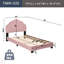 Lit plateforme tapissier simple pour enfants, base de lit en bois avec sommier à lattes, pas de sommier nécessaire, jolie base de lit avec tête de lit à motif de coquillages pour filles, garçons et adolescents
