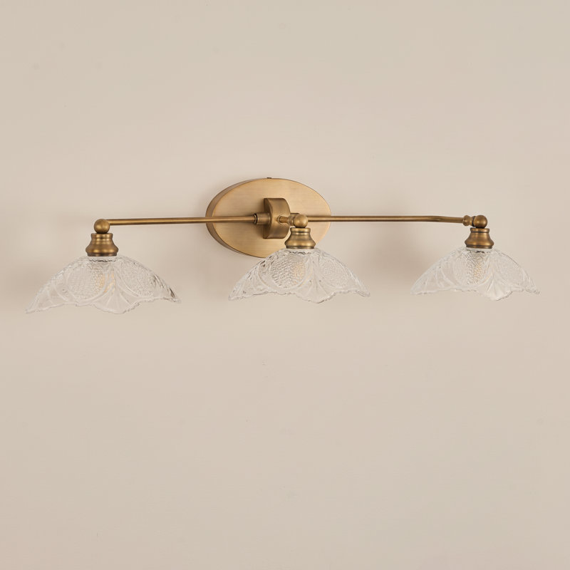 Brass-finish 3-light New Bathroom Vanity Light