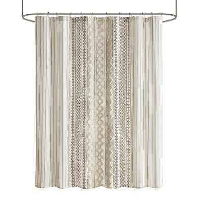 Rideau de douche en coton avec chenille