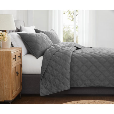 Brooklyn Loom Diamond Washed Cotton Quilt Set