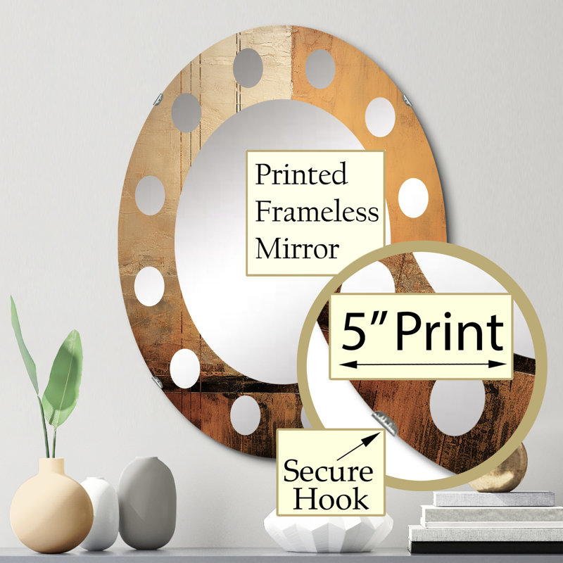 Pyala - Miroir mural moderne ovale, 30 po x 20 po
