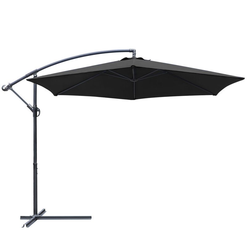 Parasol en porte-à-faux 10 pi Stuart, Noir