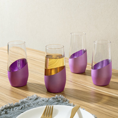 4 verres à vin mauve 11 oz