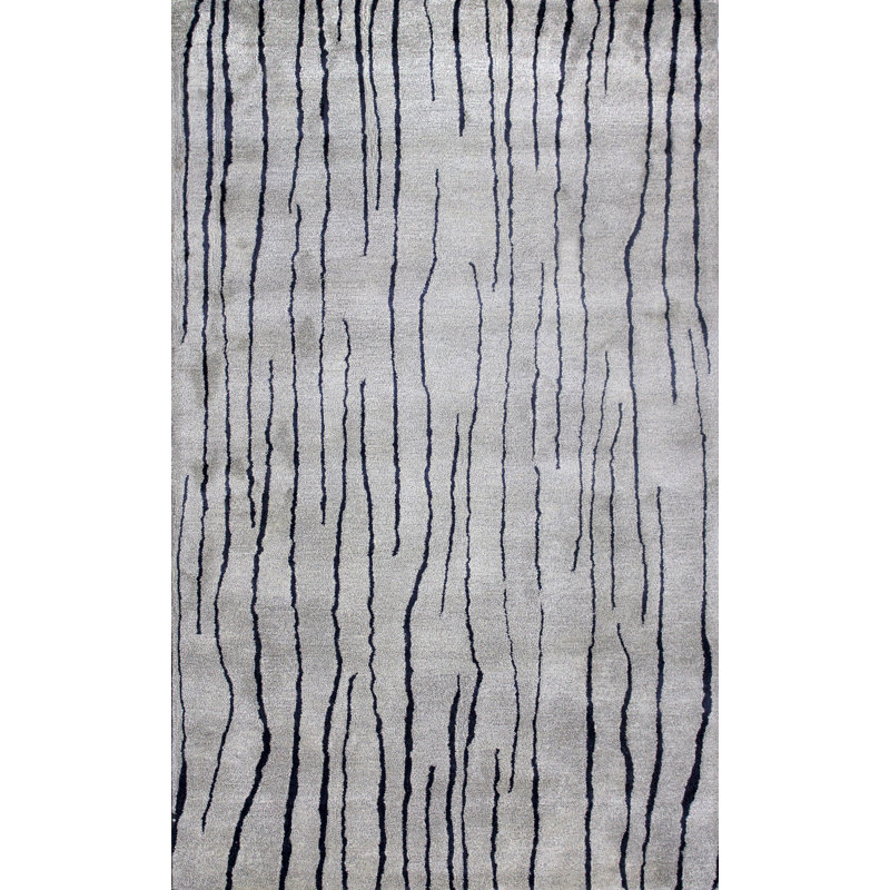Tapis brun / gris touffeté à la main Clarkesville, Rectangle 8 pi x 11 pi