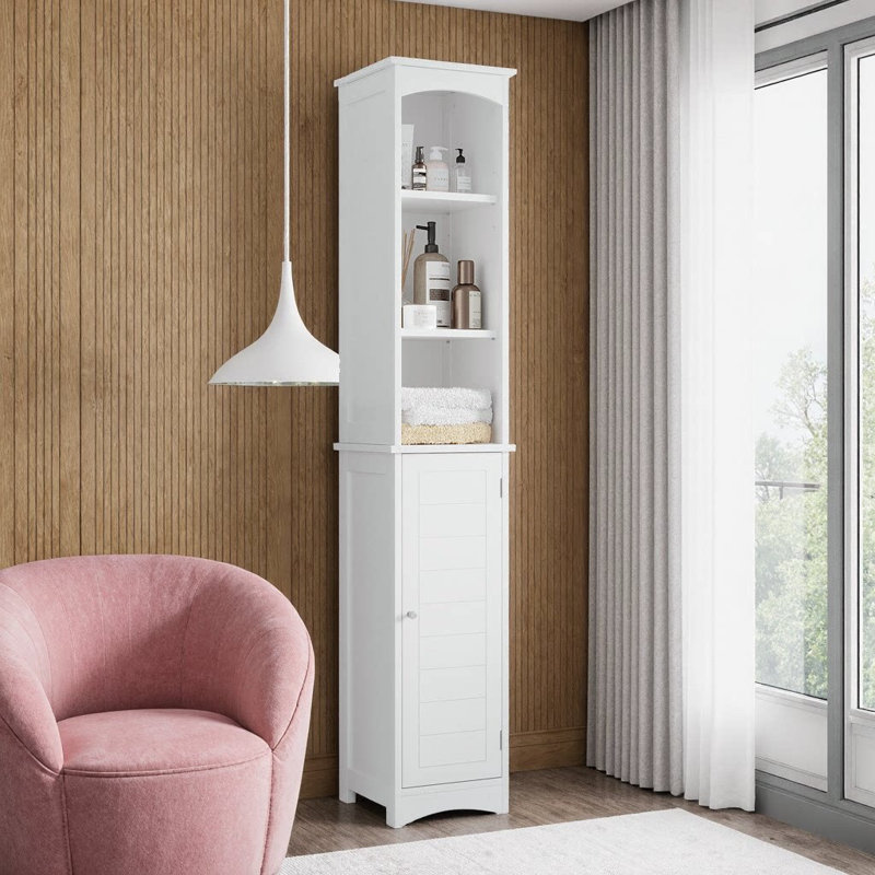Armoire blanche 64 po - Rangement ouvert et fermé pour votre empreinte verticale