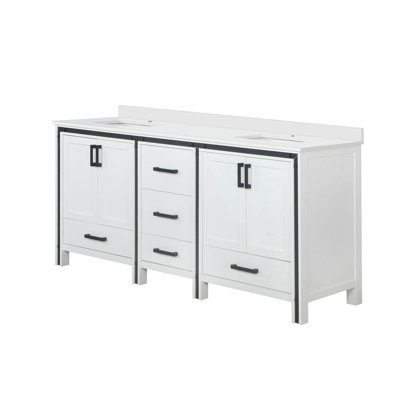 Meuble-lavabo double avec plateau en marbre de culture