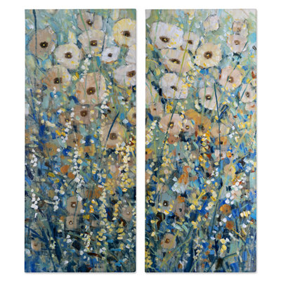 Sunny Field of Flowers 2 Piece Canvas Wall Art Set, design by Tim OToole
