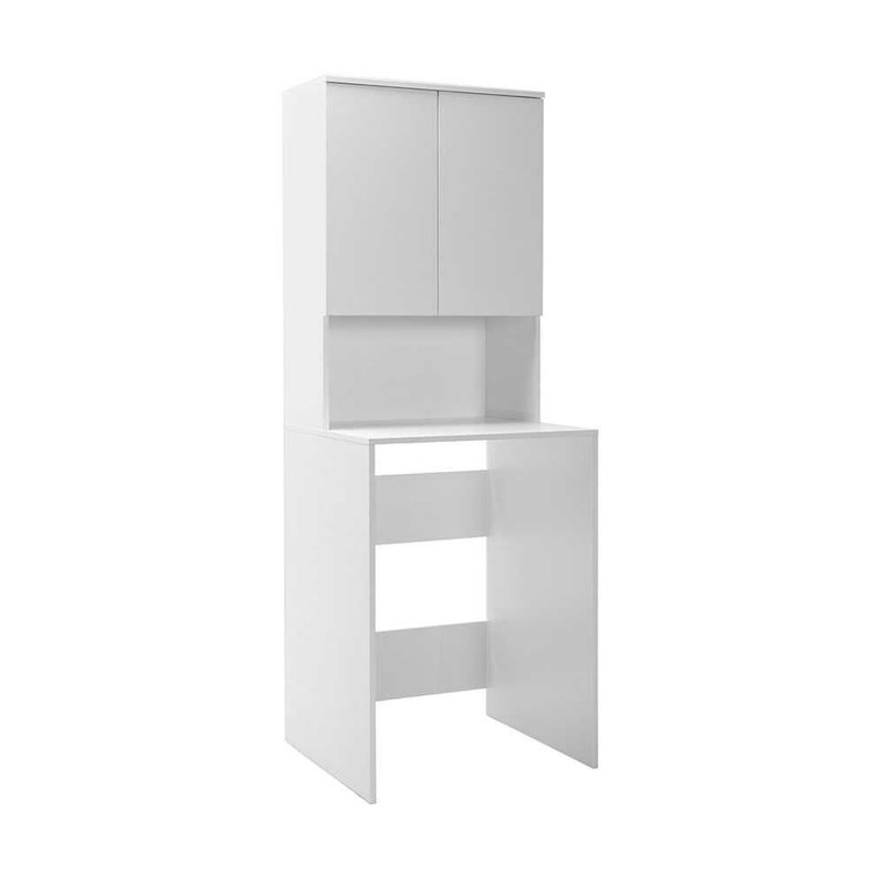Modern Washing Machine Cabinet, White, 25.6 x 71.7 x 23.6 inches | Coated Particle Board, Multiple Shelves & Additional Storage | Wall-Mountable Design for Space Efficiency, Stylish and Functional