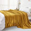 Reversible Faux Fur Mink Fleece Blanket Throw - Ultra Soft Plush Luxury Sofa & Bed Throw, Warm Light-299321576-299321577
