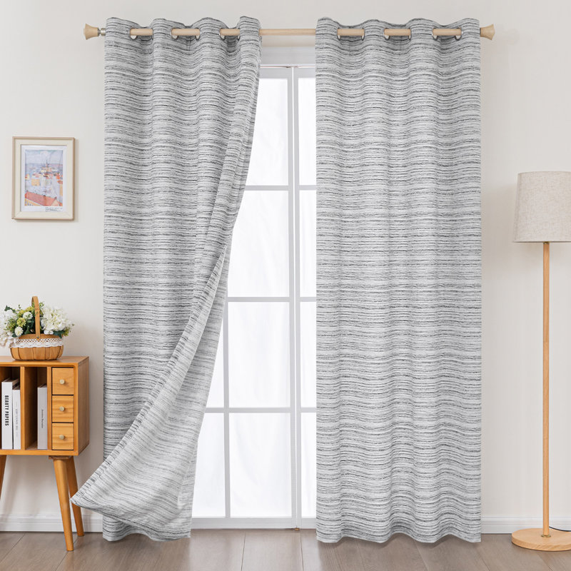 Paire de rideaux filtrant Ombre, Gris, L 52 po x L 84 po