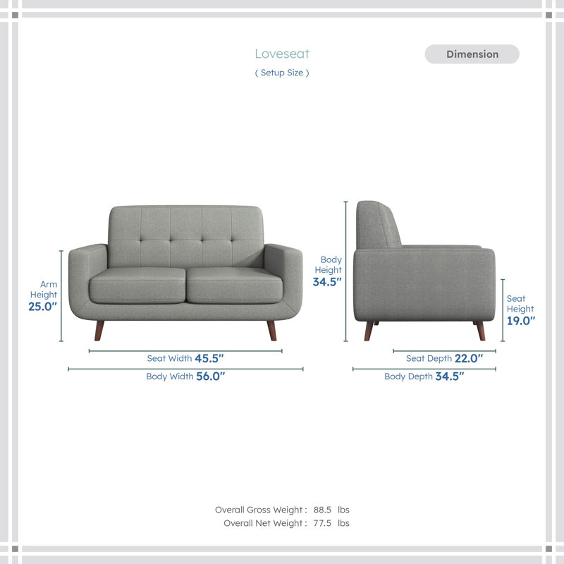 Causeuse Jerrick, Gris