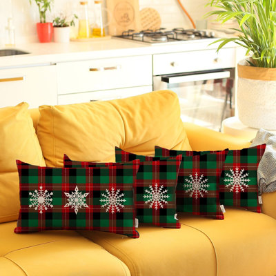 (Ensemble de 4) Coussins décoratifs lombaires de Noël