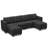 Shazier 6-Seats U-Shape Chenille Modualr Sofa-131544053