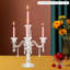 14"H 5-Arm Clear Crystal Glass Candle Holder
