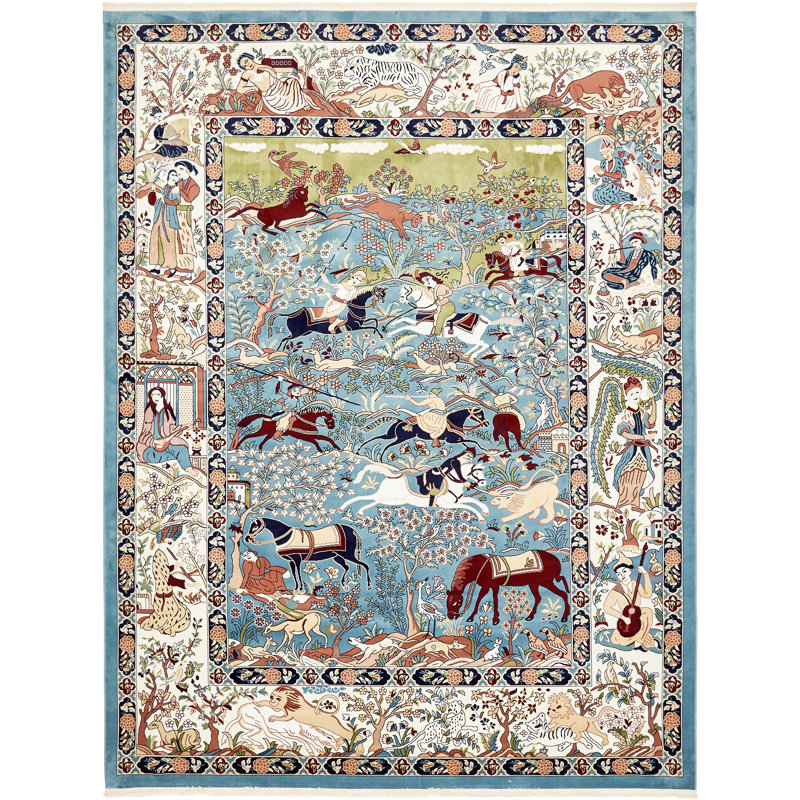 Tapis de style oriental multicolore Ledger, Rectangle 10 pi x 13 pi