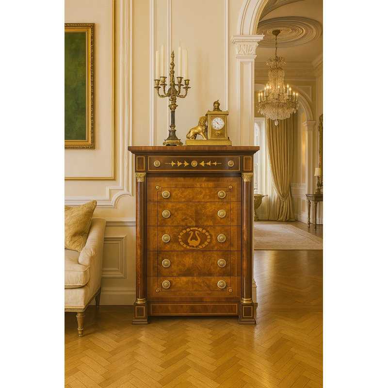 Orpheus 5 - Drawer Solid Wood Dresser, Brown