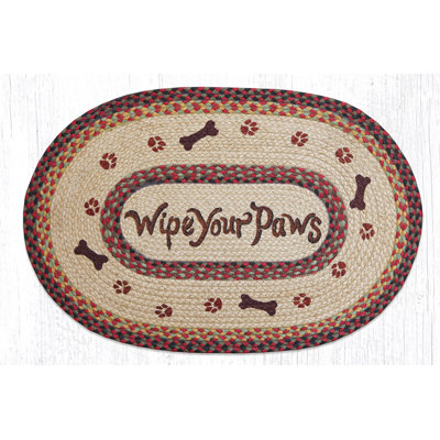  Tapis ovale en jute rustique tressé 20 po x 30 po