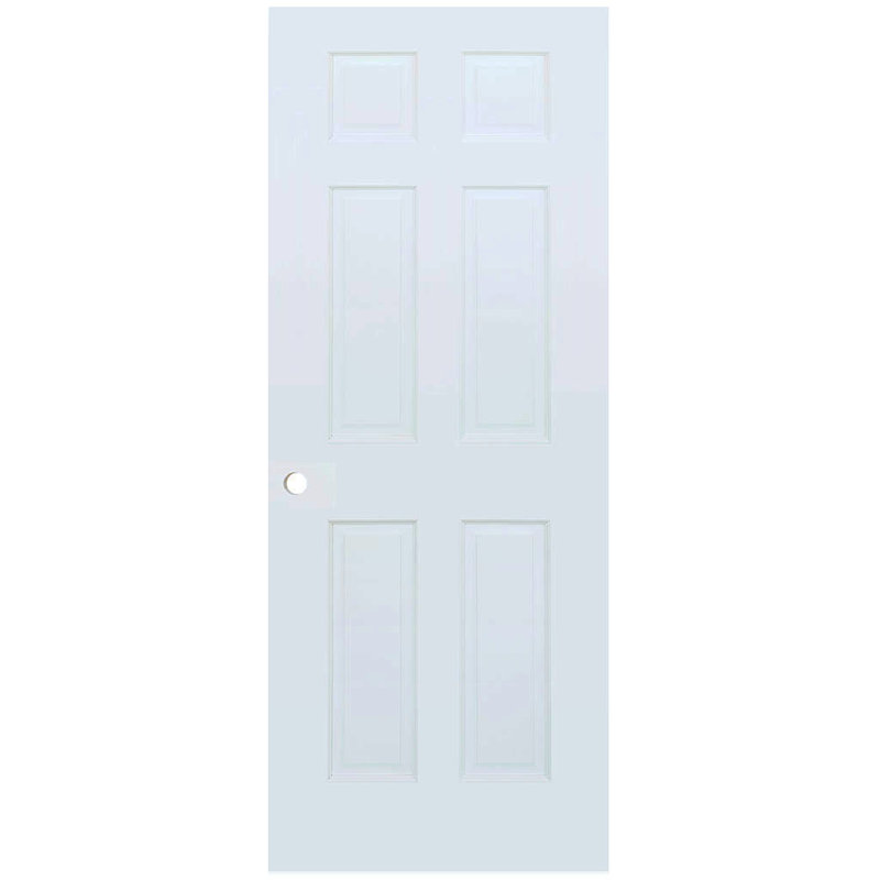 Dalle blanche à 6 panneaux avec trou de perçage, 30 po x 80 po