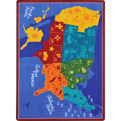 States of the Nation Tufted Red Area Rug