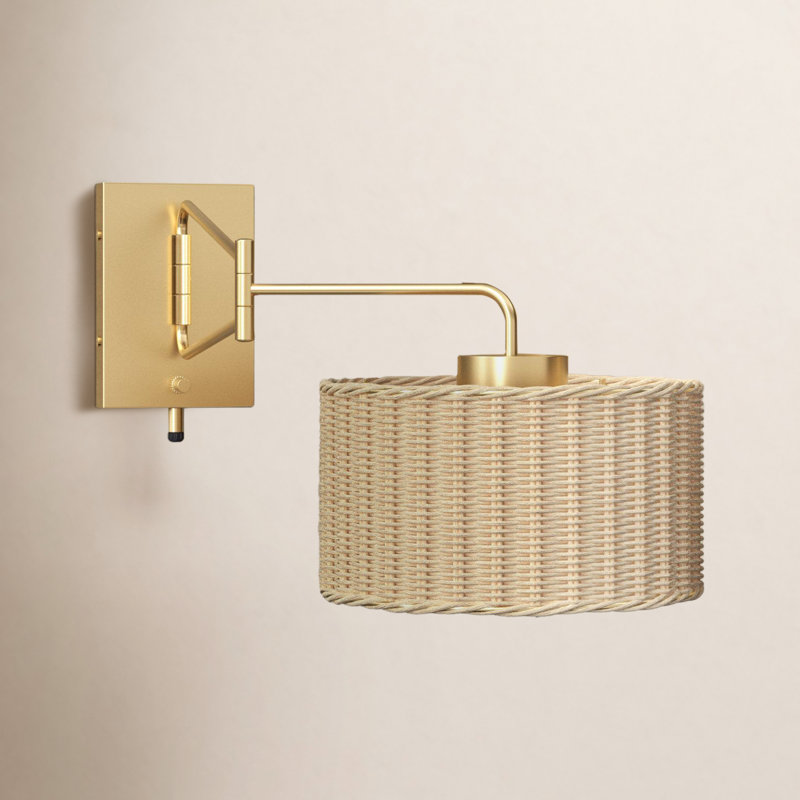 Bartlet Plug-in Armed Sconce Set of 2, Brass