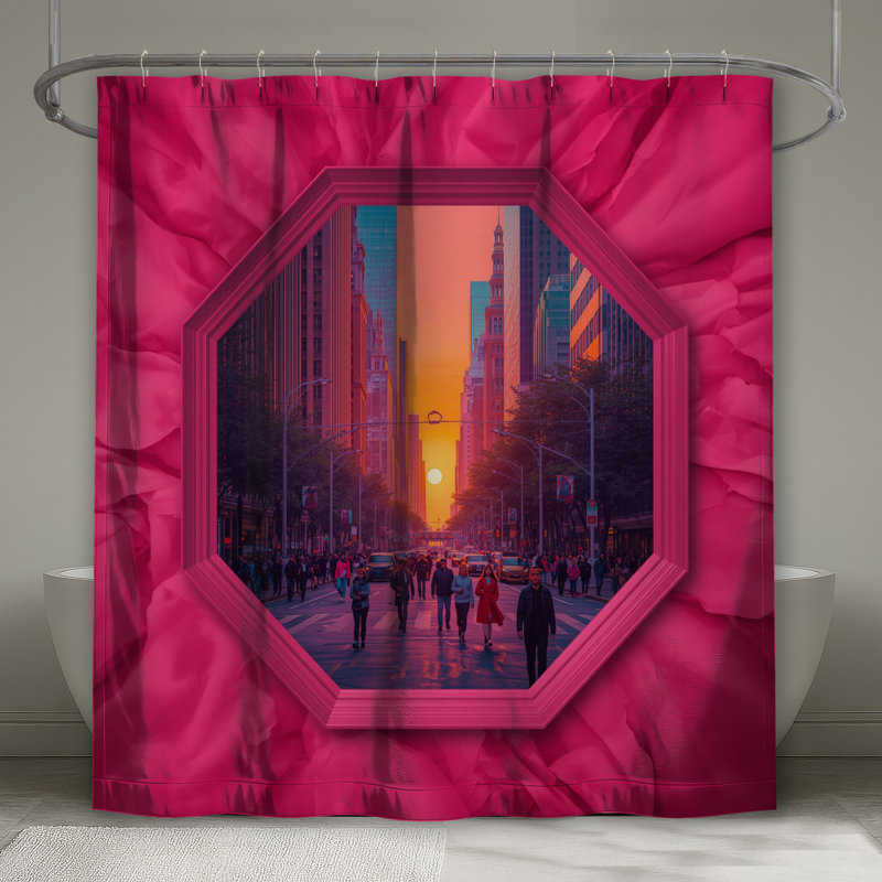 Rideaux de douche Sunset City Street, L 70 po x H 72 po