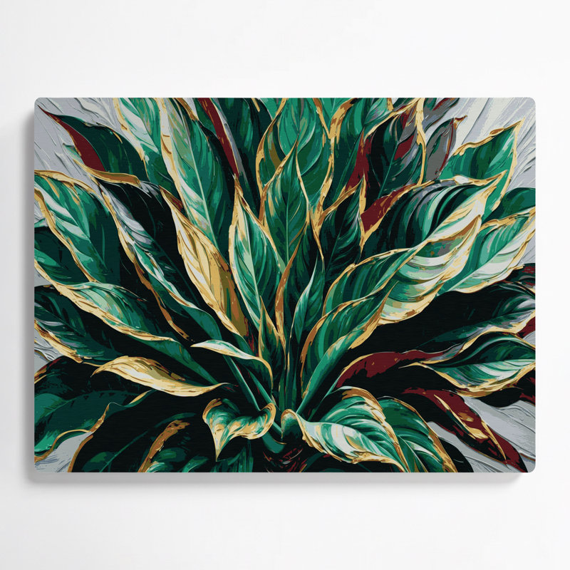 Art mural en métal Botanical Dracaena, H 16 po x l 20 po