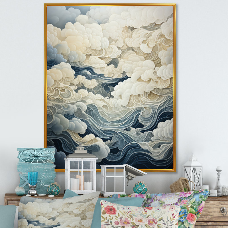 " Clouds Grey Skies I ", 32" H x 24" W x 1" D, Gold Floater Framed