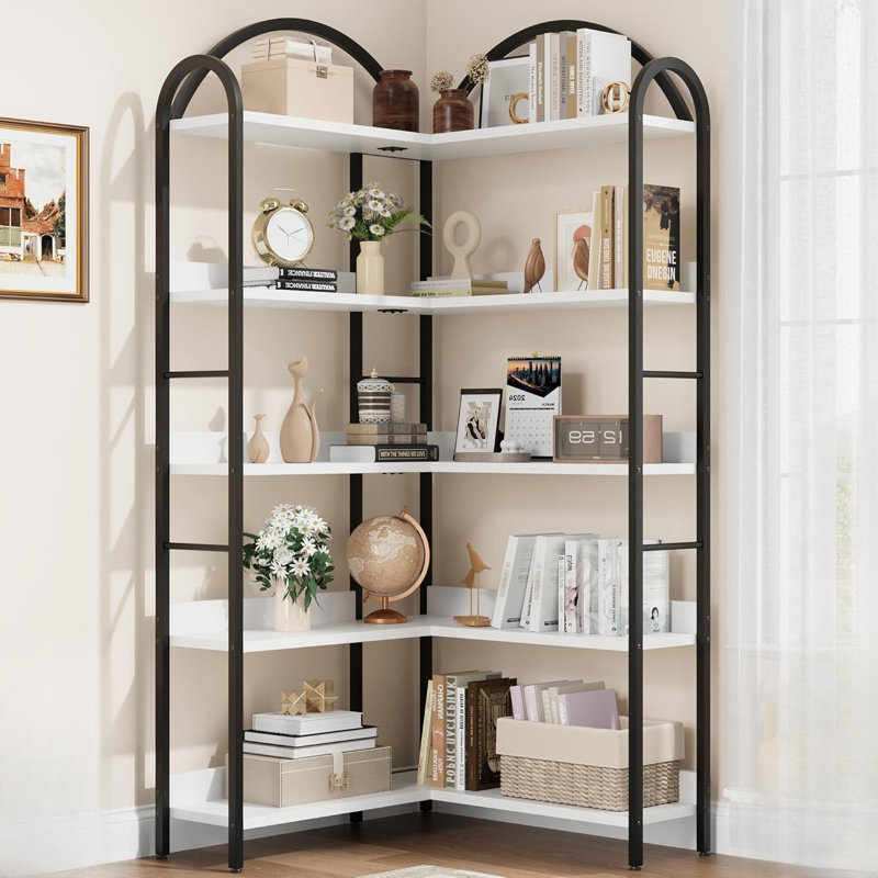 Corner Bookcase, White