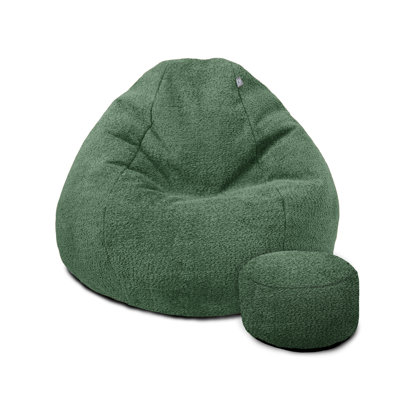 rucomfy Beanbags Large Snug Slouchbag - Adult Boucle Bean Bag Chair - Home Lounge, Living Room & Bedroom Seating for Adults - Machine Washable Fabric - 110 x 80cm