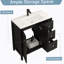 Meuble-lavabo moderne avec lavabo 35,5 po, armoire de rangement pour salle de bain avec portes à fermeture douce et 3 tiroirs, noir Munich