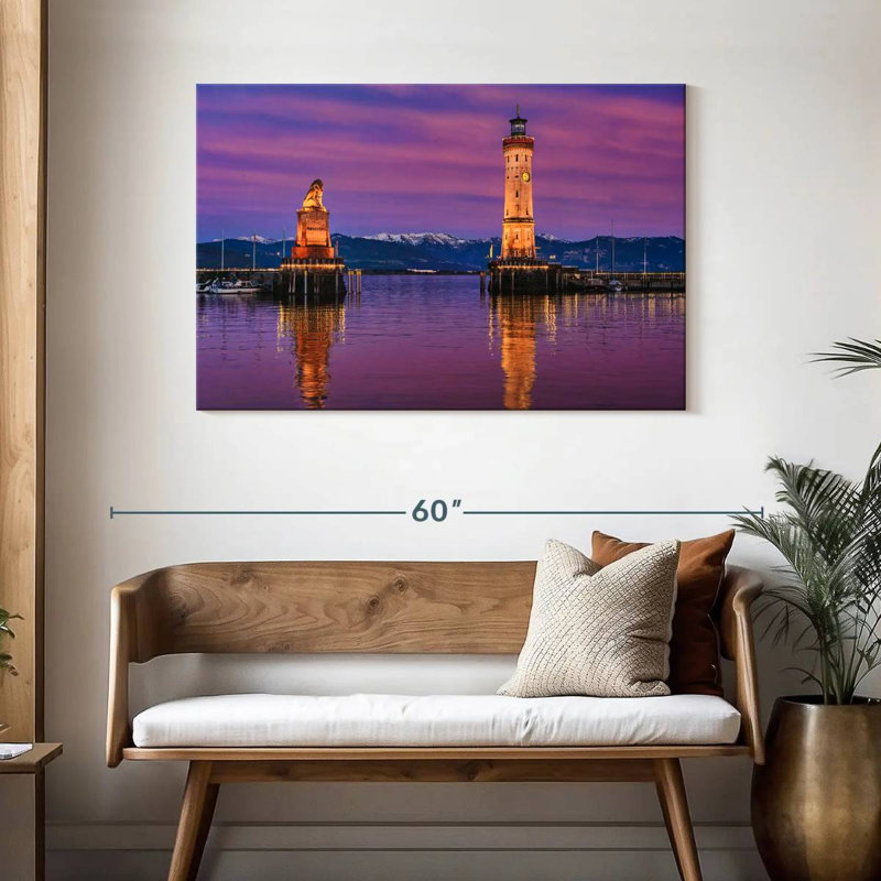 Lion bavarois et phare de Lindau, H 30 po x l 45 po