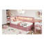 Lit plateforme simple tapissier avec lumières DEL et ports USB - Cadre de lit gigogne rose pour chambre d'enfant