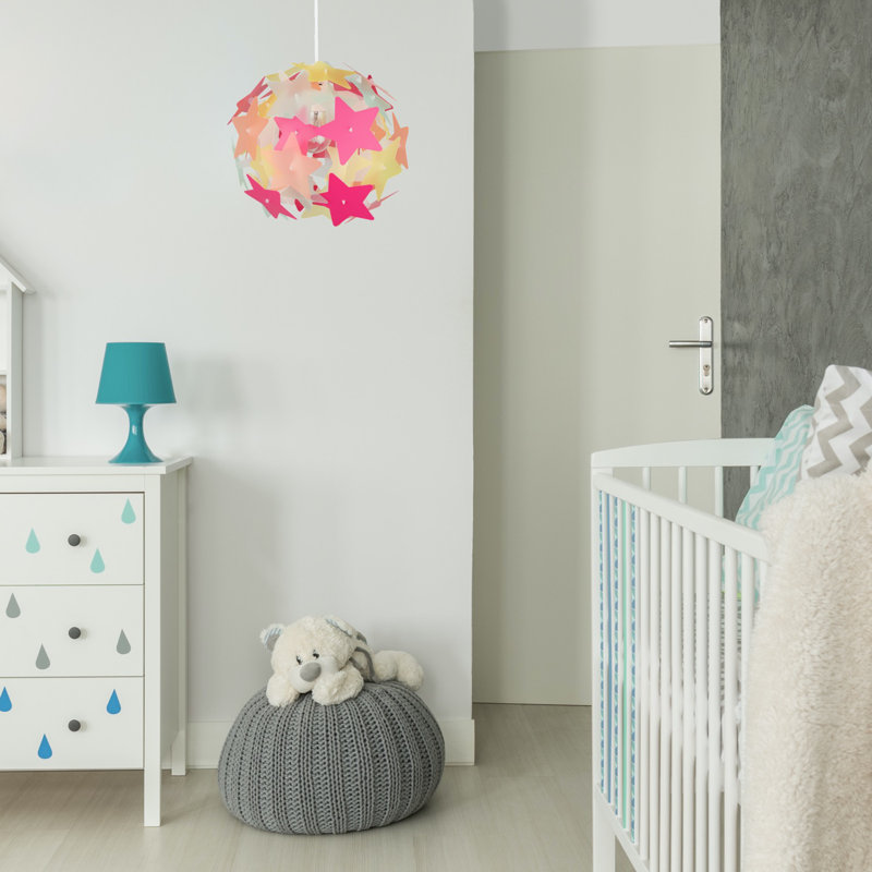 27 cm H Novelty Pendant Shade ( Uno ) in Beige and Pink